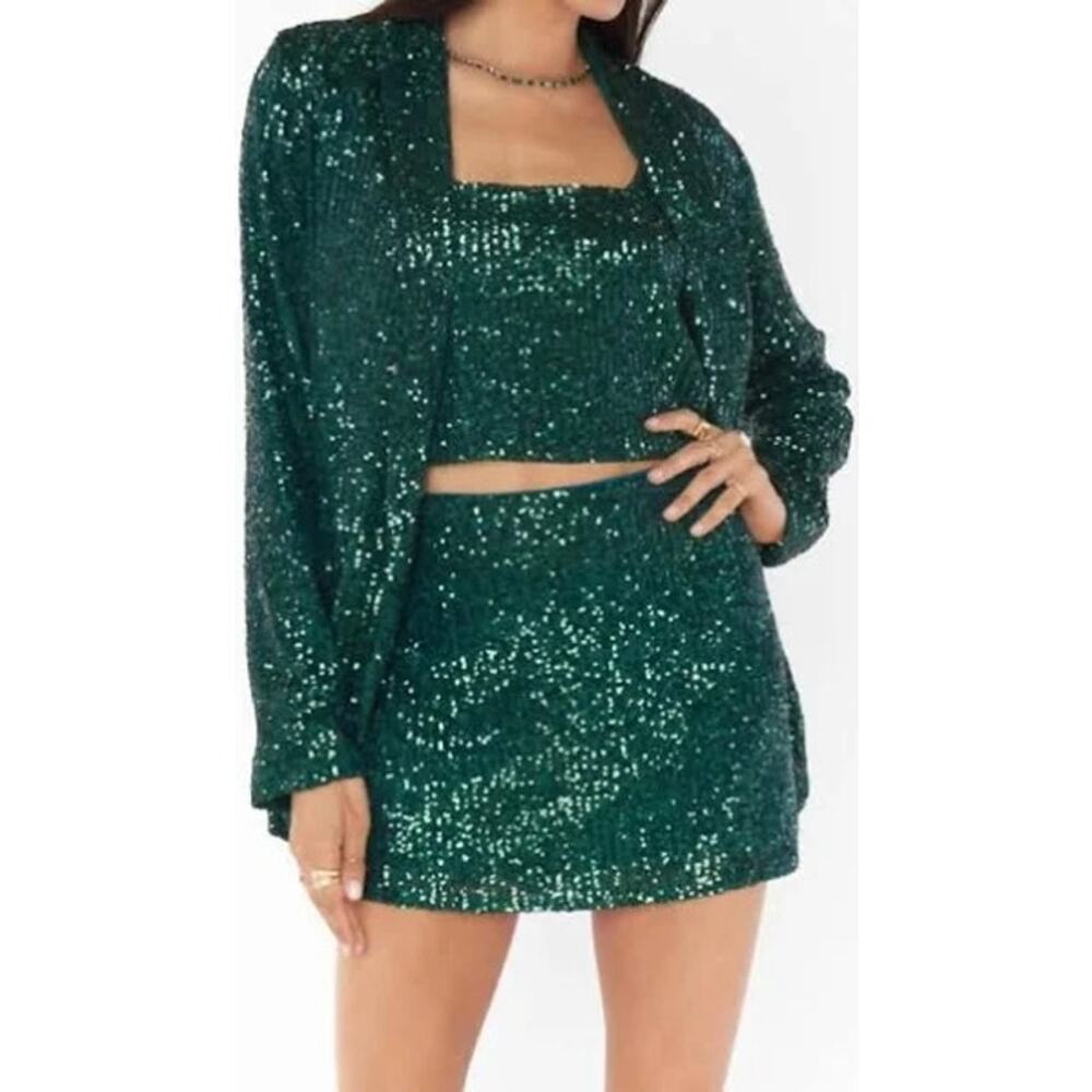 Show Me Your Mumu Dance Blazer Green Size Medium